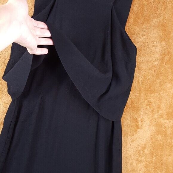 SANDRO Womens Dress Size 1 Small Black Mini Sheath Layered Sleeveless Cocktail - Picture 3 of 10